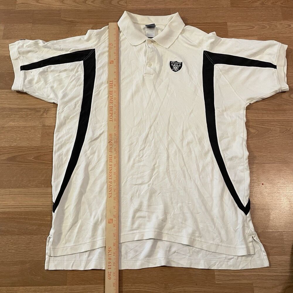Vintage Reebok Oakland Raiders Las Vegas Raiders Polo Shirt Football NFL Mens XL - Picture 3 of 11